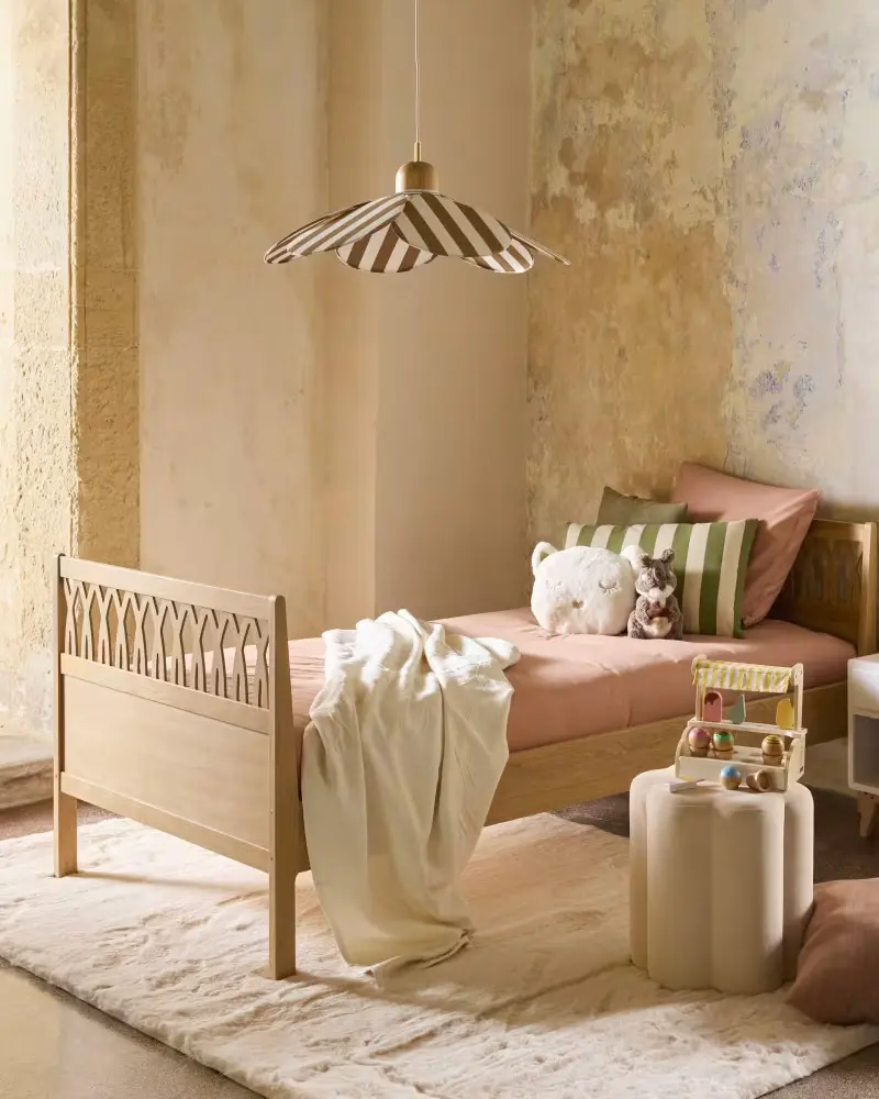 suspension fleur enfant rayures