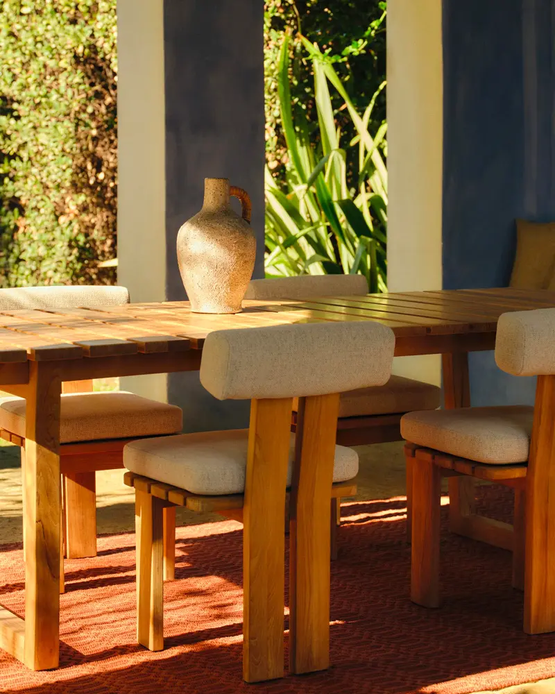 table jardin teck massif