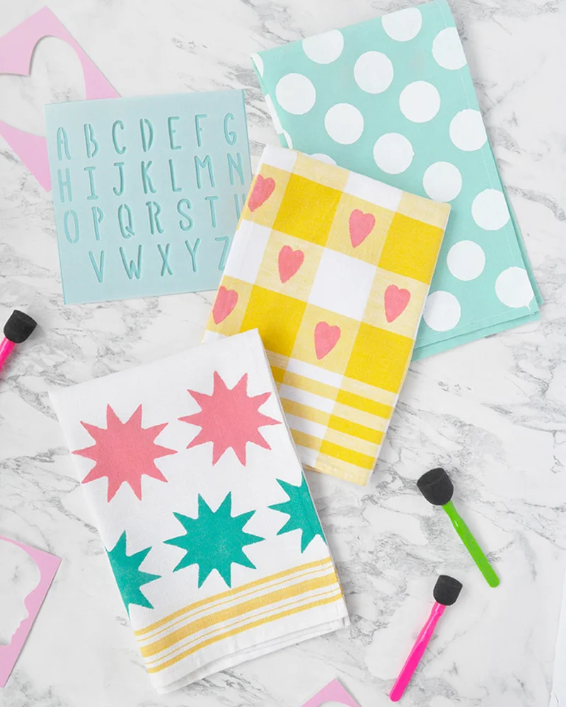 torchon moderne colore diy