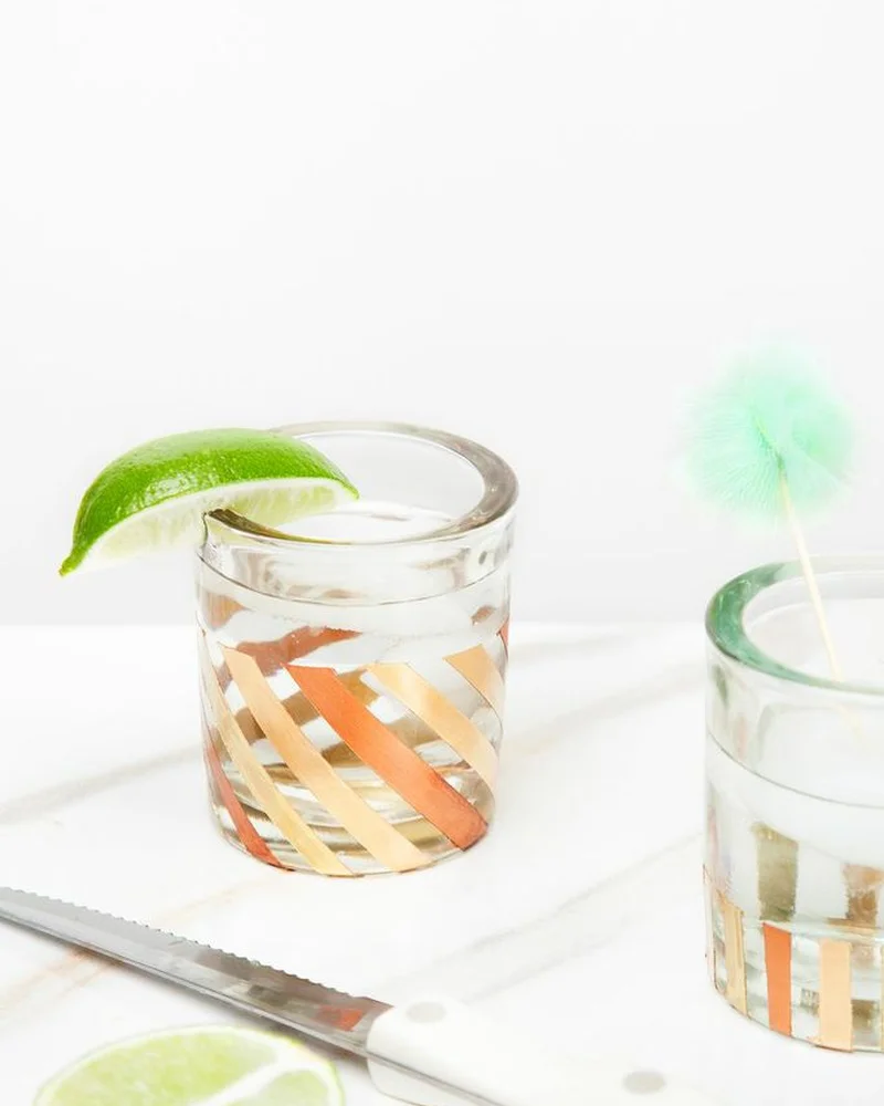 verre motif graphique diy peinture