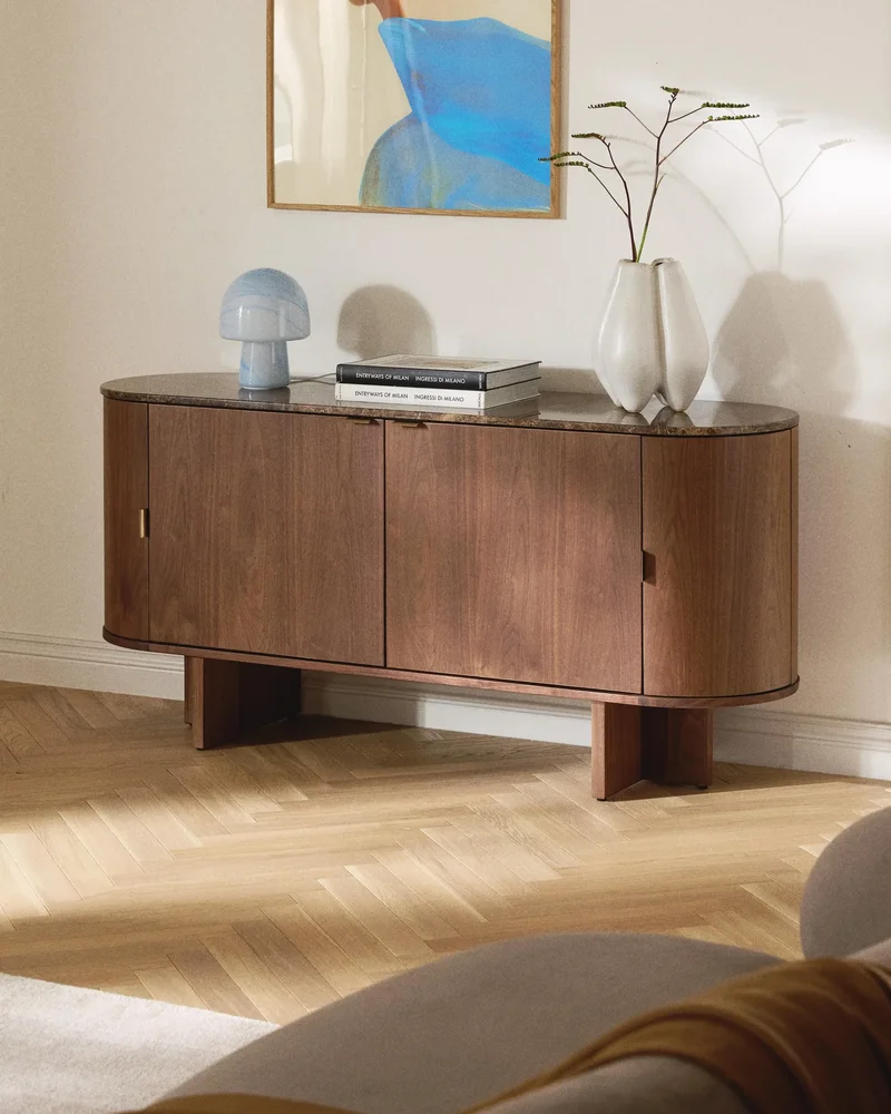 Buffet bois sombre arrondi Westwing