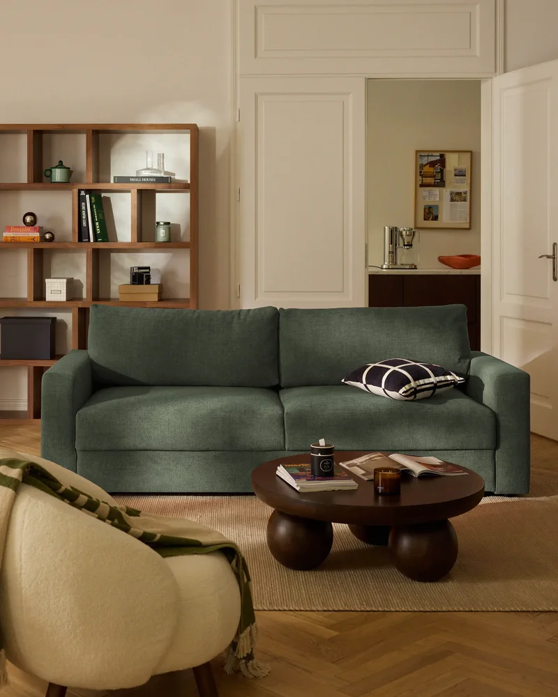 Canapé convertible vert avec rangement Westwing