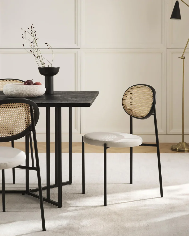 Chaise cannage moderne noire Westwing