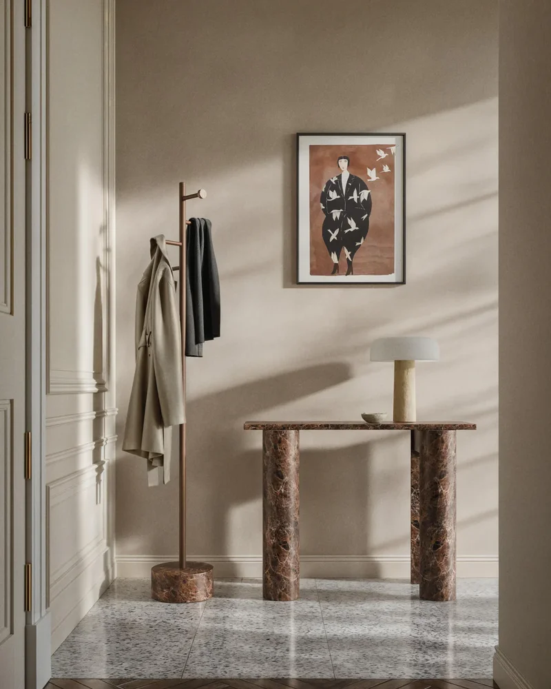 Console marbre marron Westwing