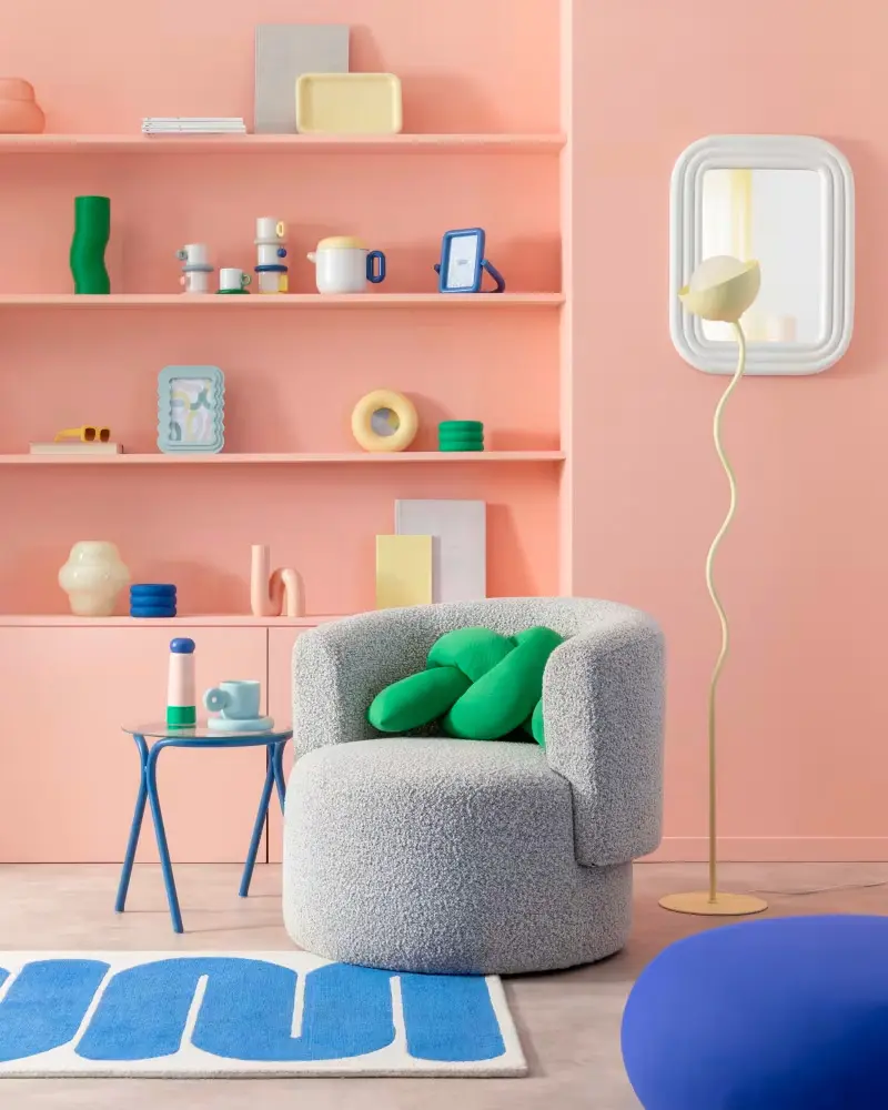 lampadaire ondule jaune