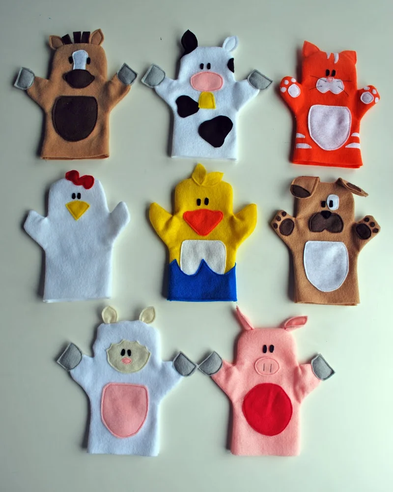marionnette animaux ferme diy feutrine