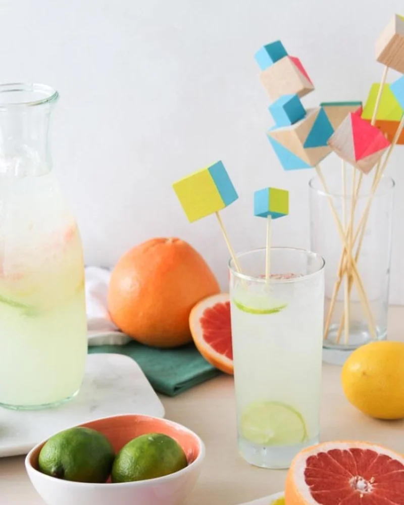 melangeur boisson diy cube bois