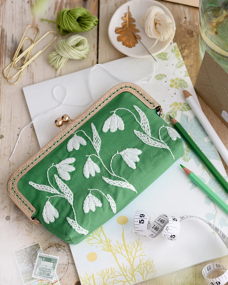 porte monnaie diy tissu brode