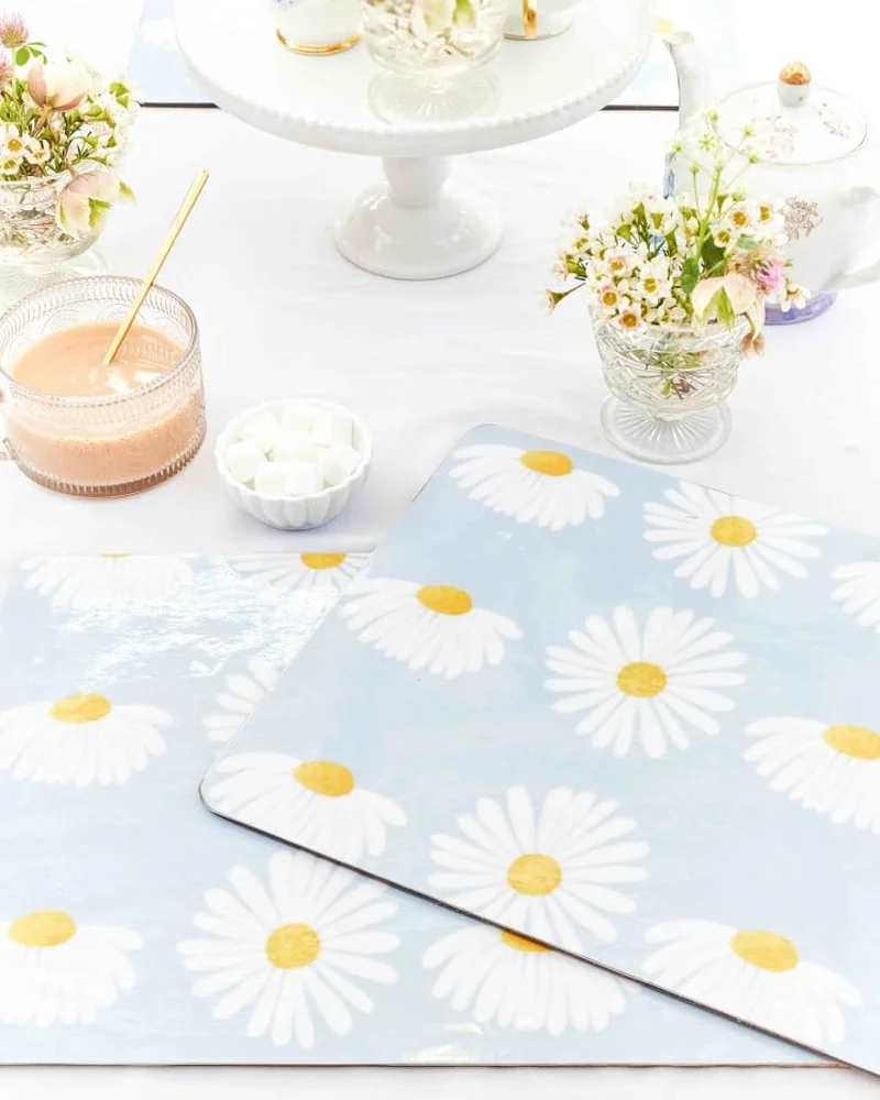 set de table papier floral diy