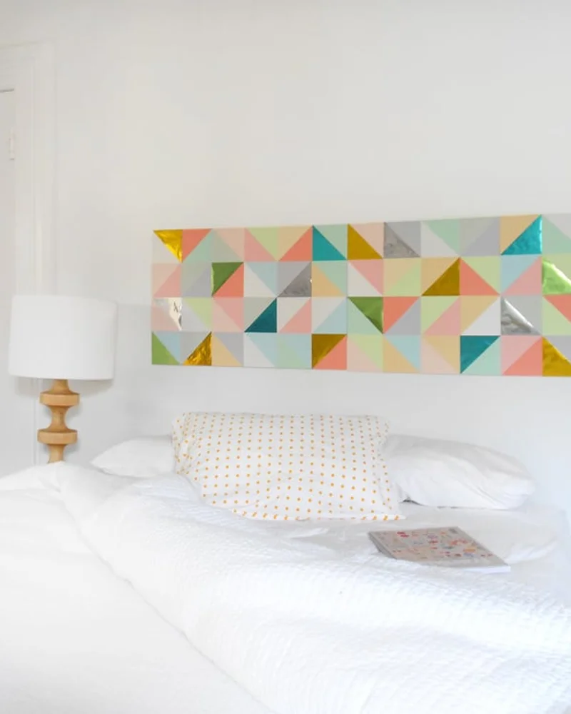 tete de lit diy geometrique papier