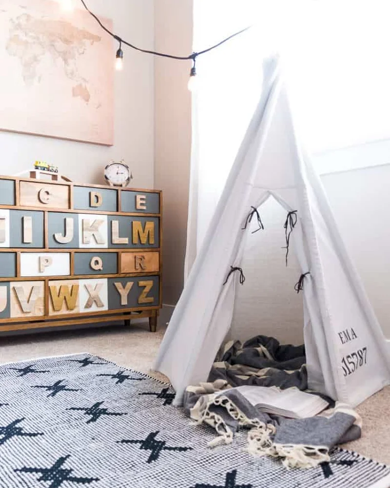 tipi diy noir blanc
