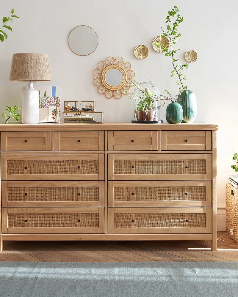 Grande commode en cannage et bois La Redoute