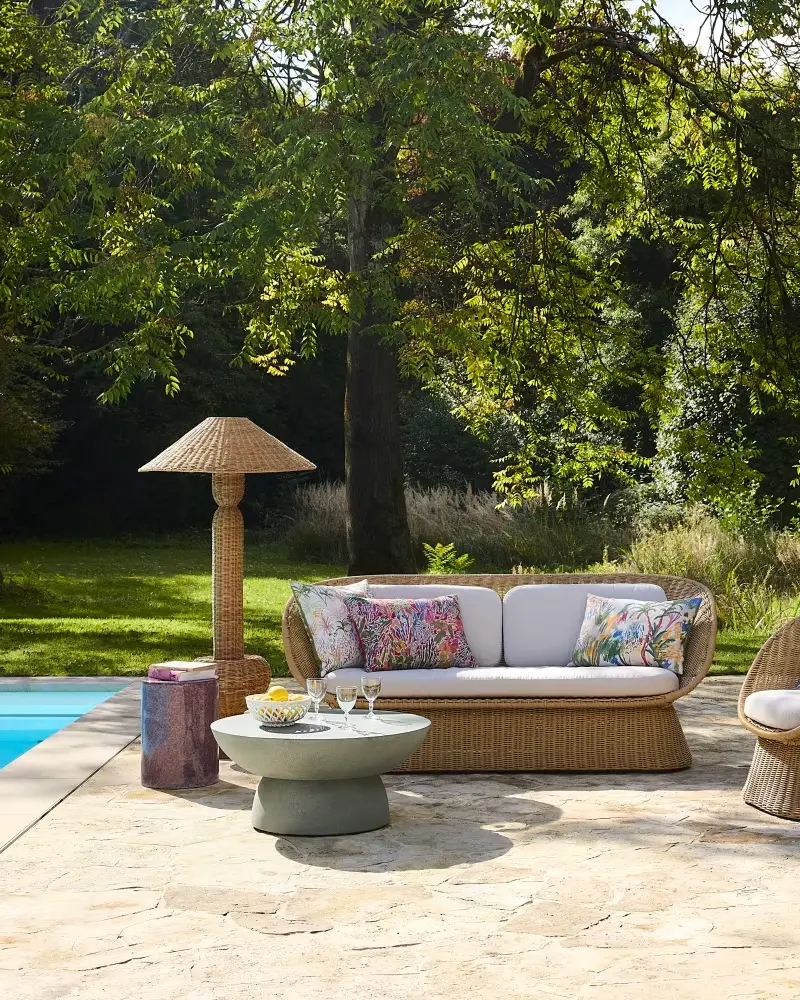 canape jardin resine tressee