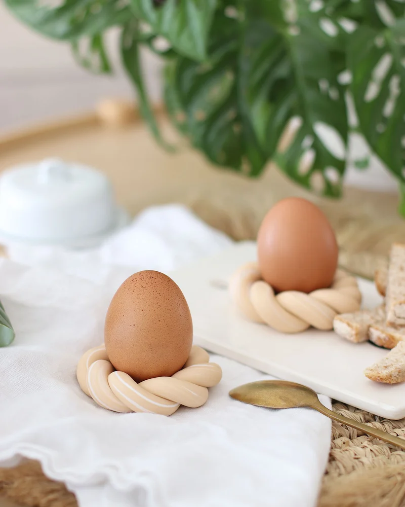 coquetier diy pate fimo tresse