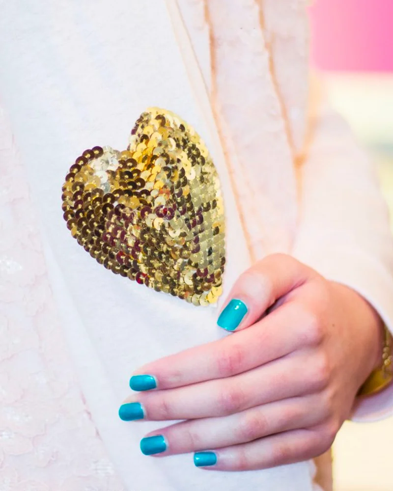 coudiere coeur diy sequin
