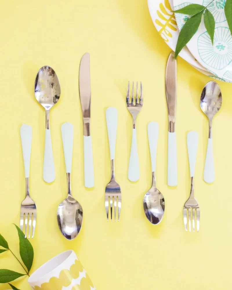 couvert metal peinture diy