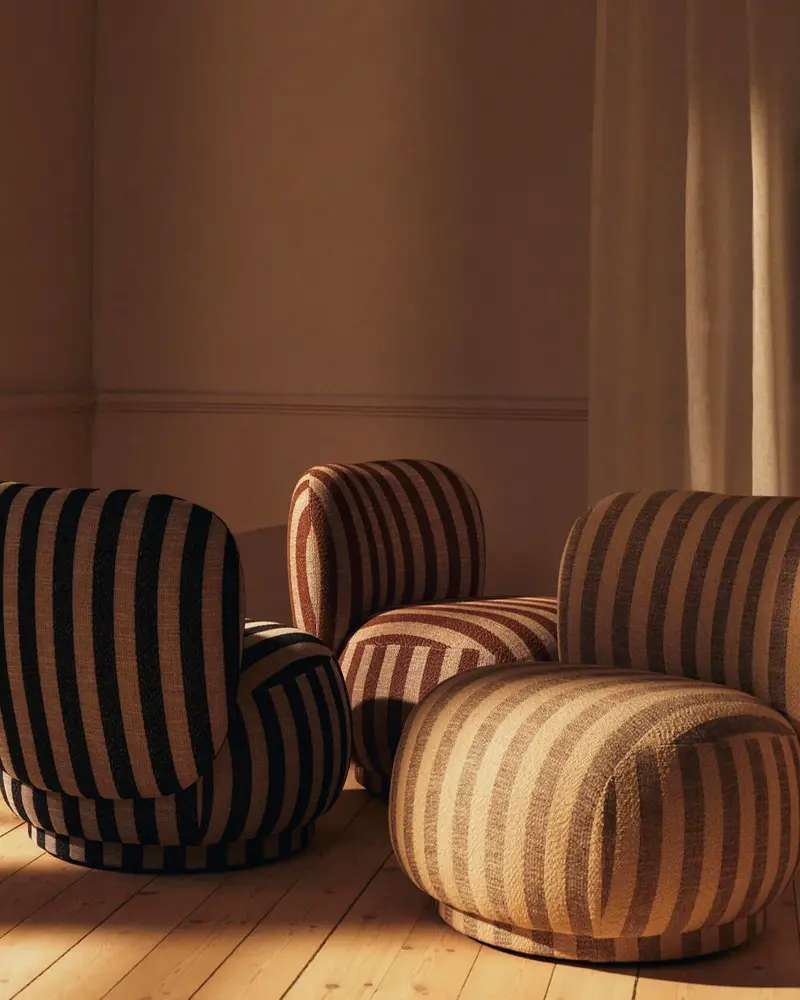 fauteuil lounge a rayures