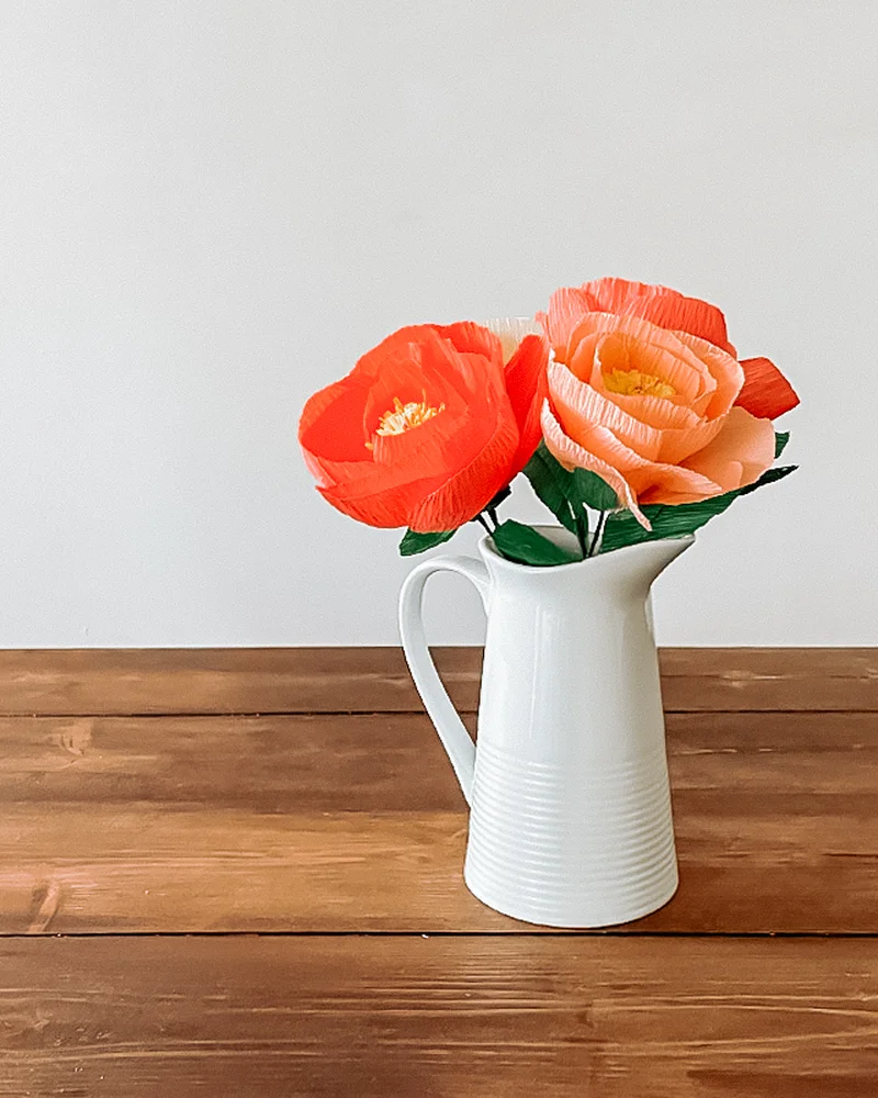 fleur automne papier crepon diy