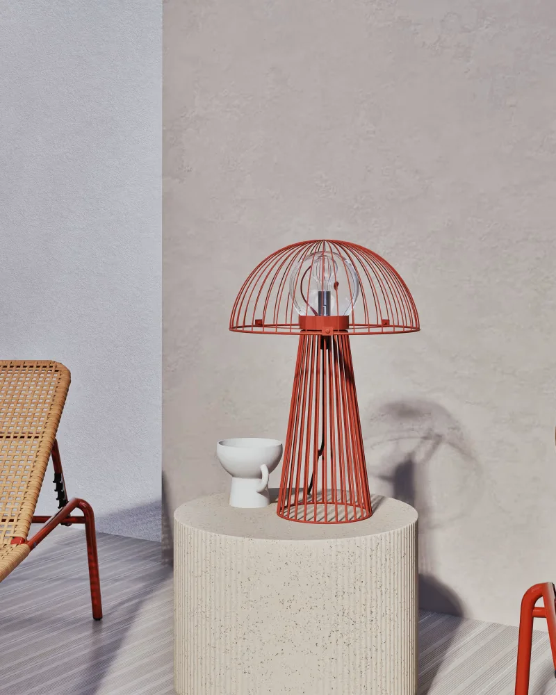 Lampe champignon métal rouge Maisons du Monde
