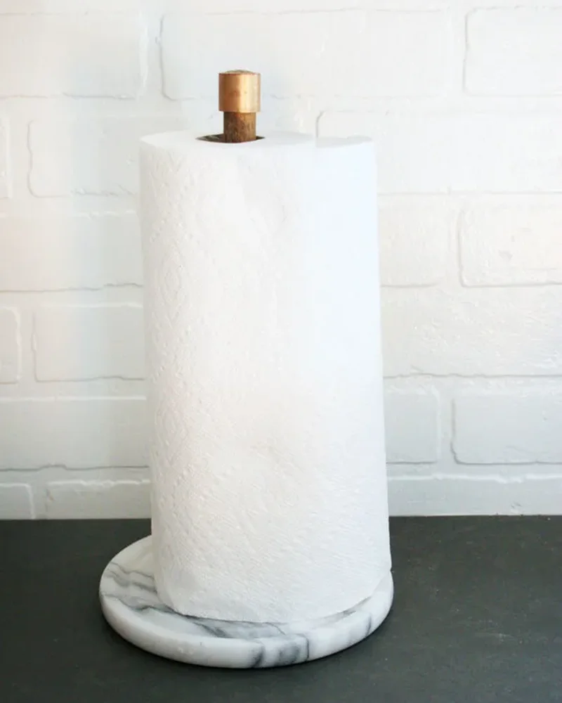 porte rouleau essuie tout a poser diy marbre cuivre