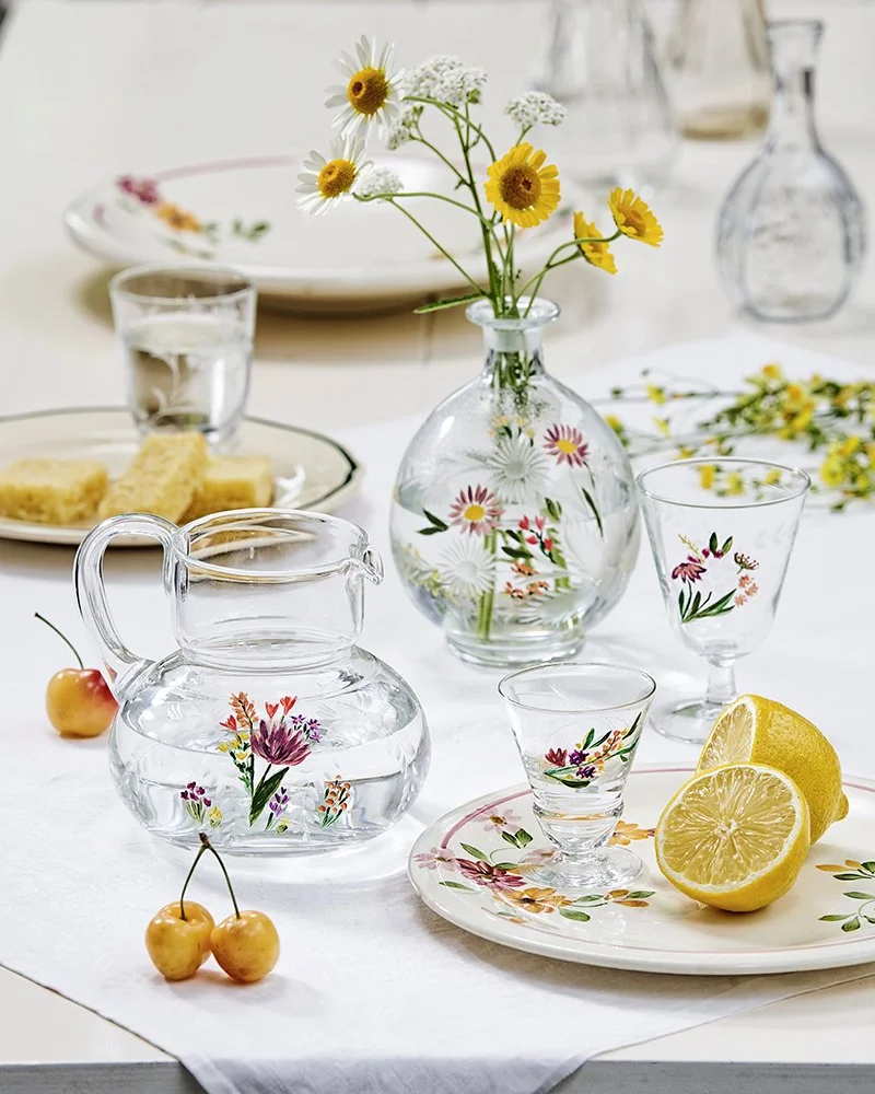 verre motif floral diy peinture