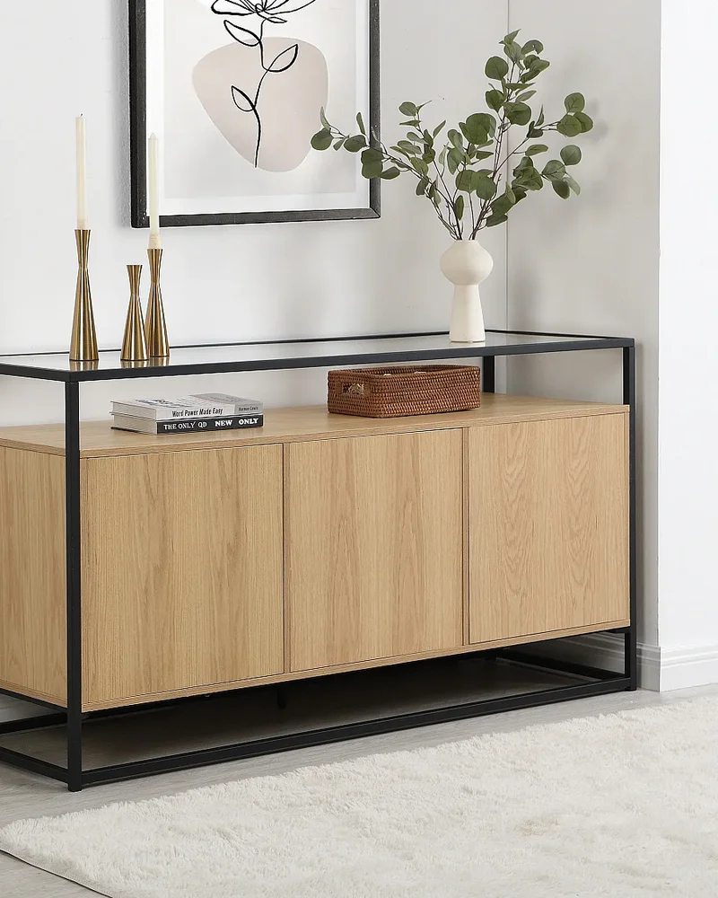 Buffet bois et métal noir Vente-unique