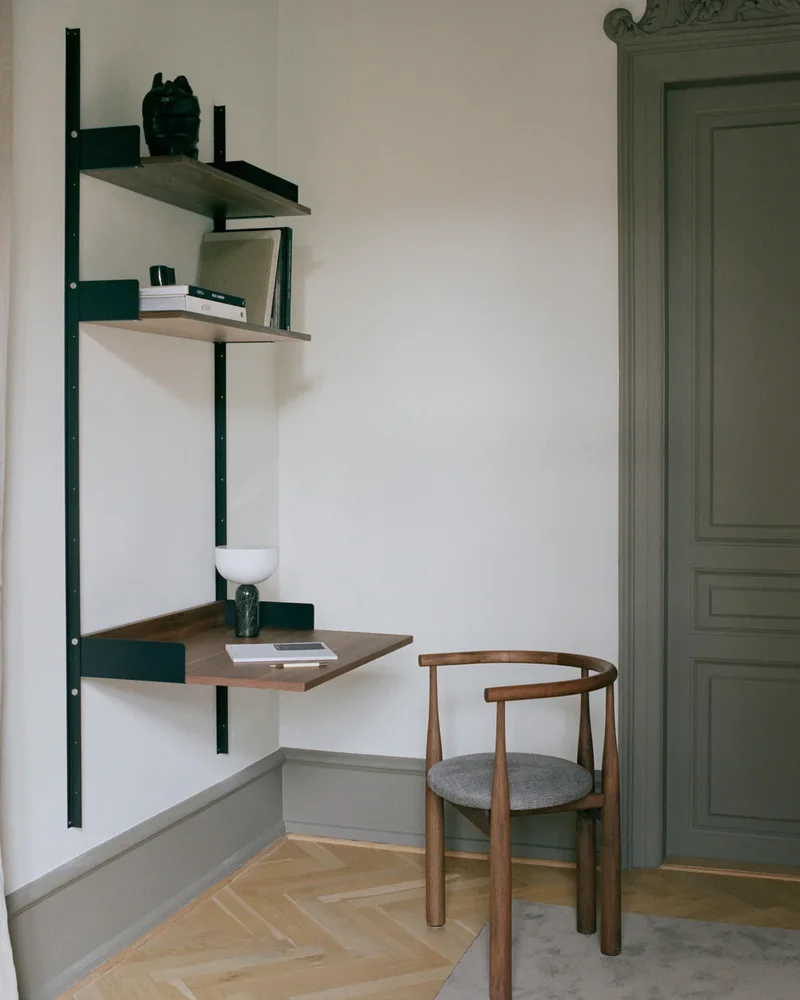 Bureau mural métal noir et bois Westwing