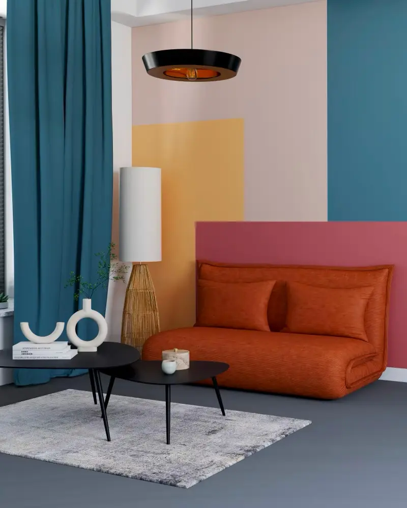 canape convertible velours cotele terracotta