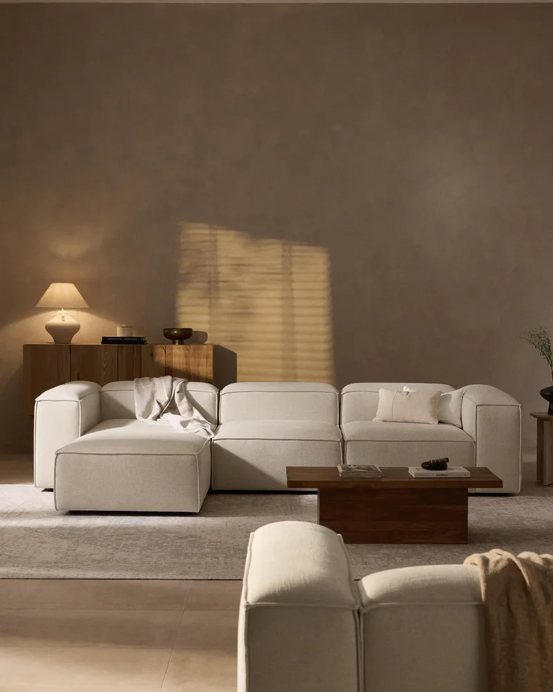 Canapé modulable minimaliste beige Westwing