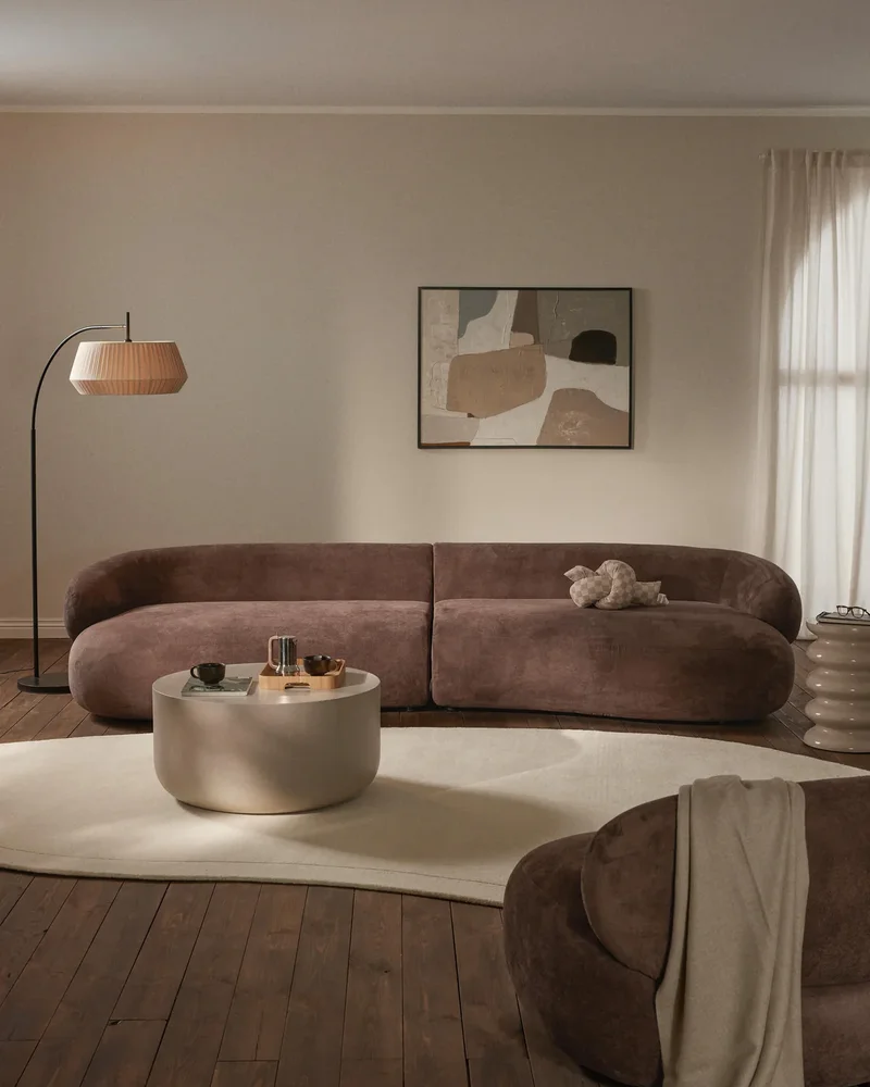 Canapé organique en velours marron Westwing