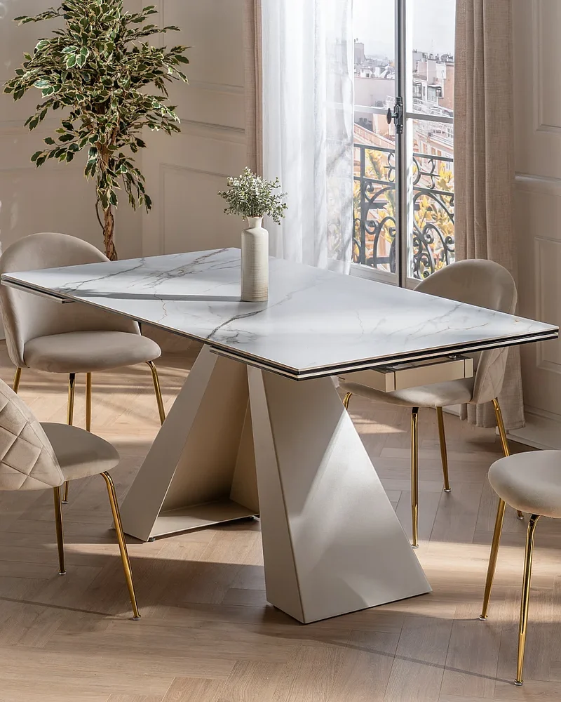 Chaise en velours matelassé Vente-unique