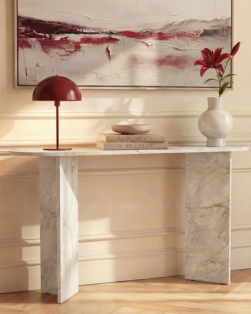 Console marbre blanc Vente-unique
