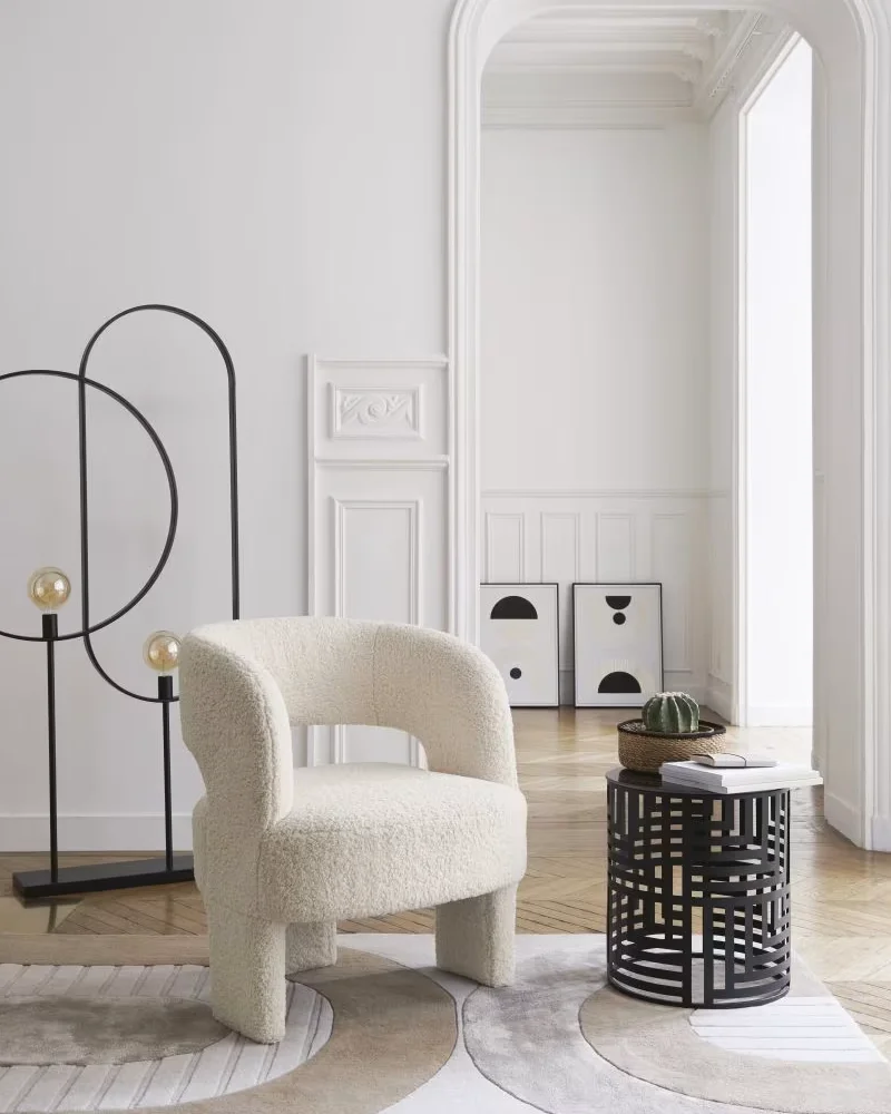 Fauteuil tripode tissu bouclette Maisons du Monde