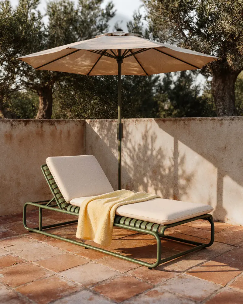 bain de soleil metal vert