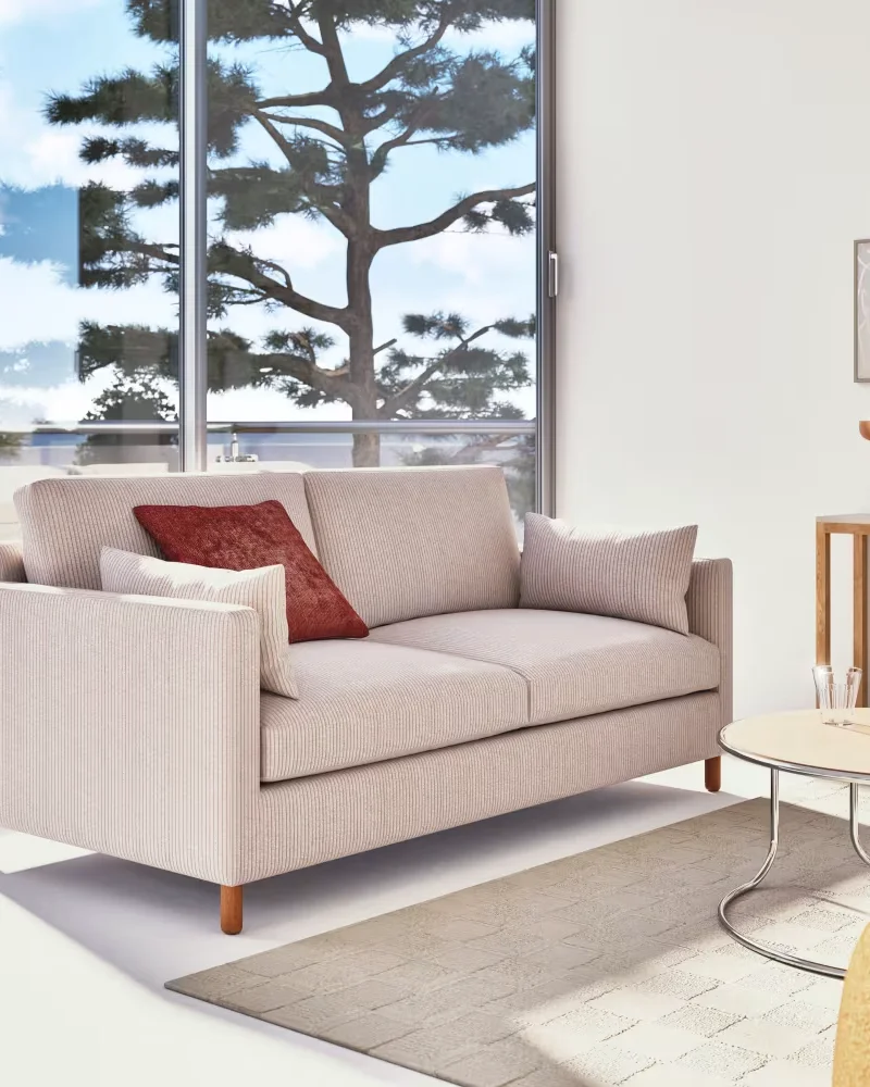 Canapé convertible en velours beige Maisons du Monde