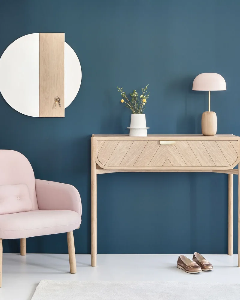 Console avec tiroir bois et métal doré Made In Design