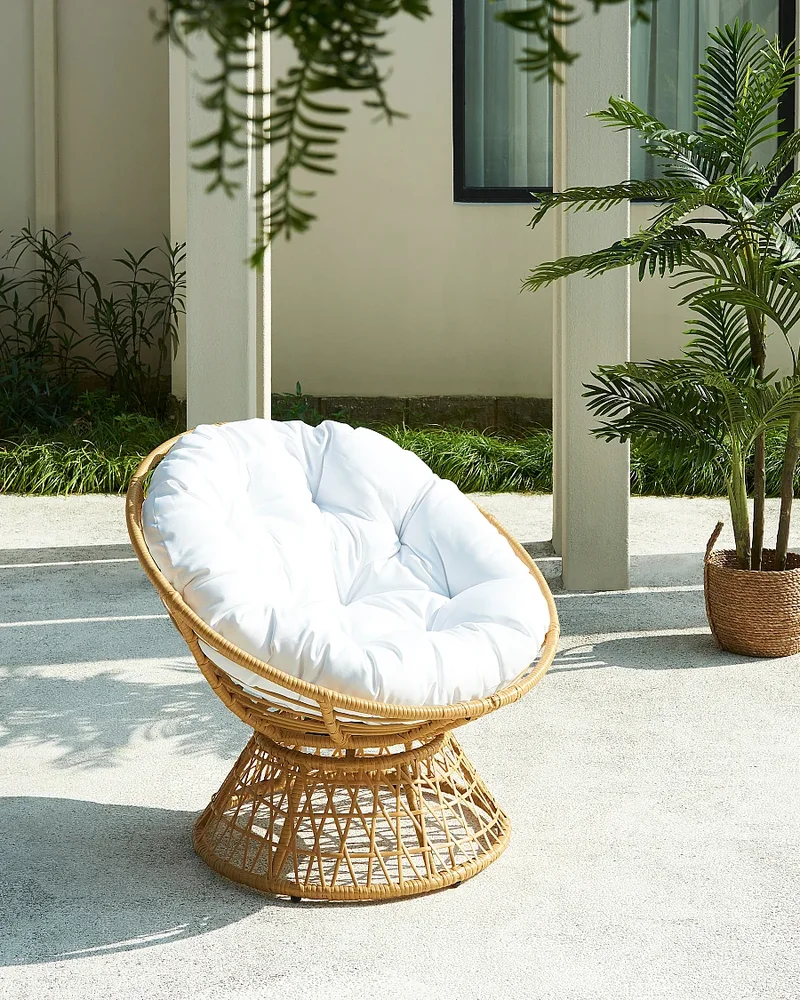 Fauteuil de jardin rotatif en rotin MYLIA