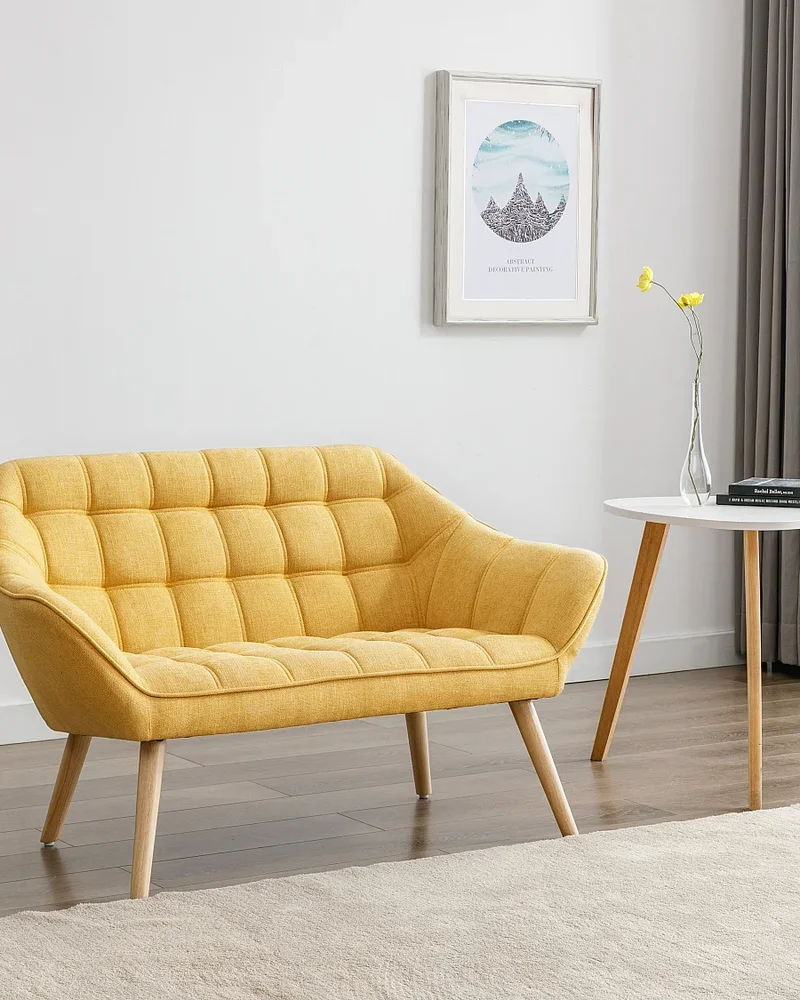 Petit canapé scandinave jaune Vente-unique