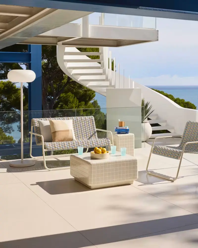 table basse jardin carrelage