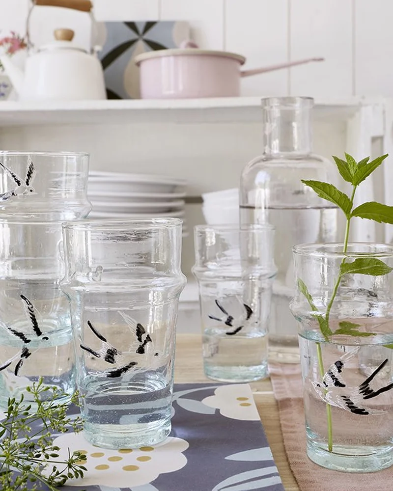 verre oiseau diy peinture