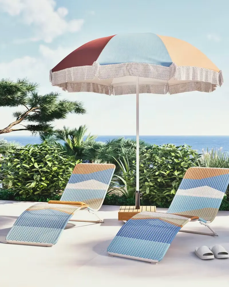 bain de soleil multicolore