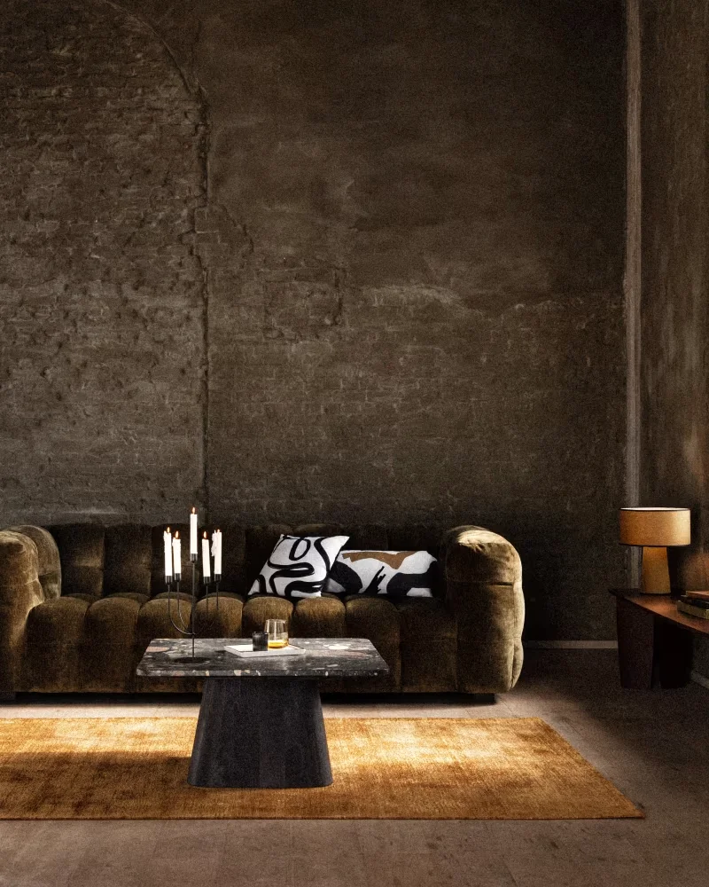 Canapé convertible capitonné vert kaki Maisons du Monde