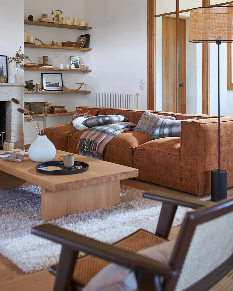 Canapé en velours côtelé rose Westwing