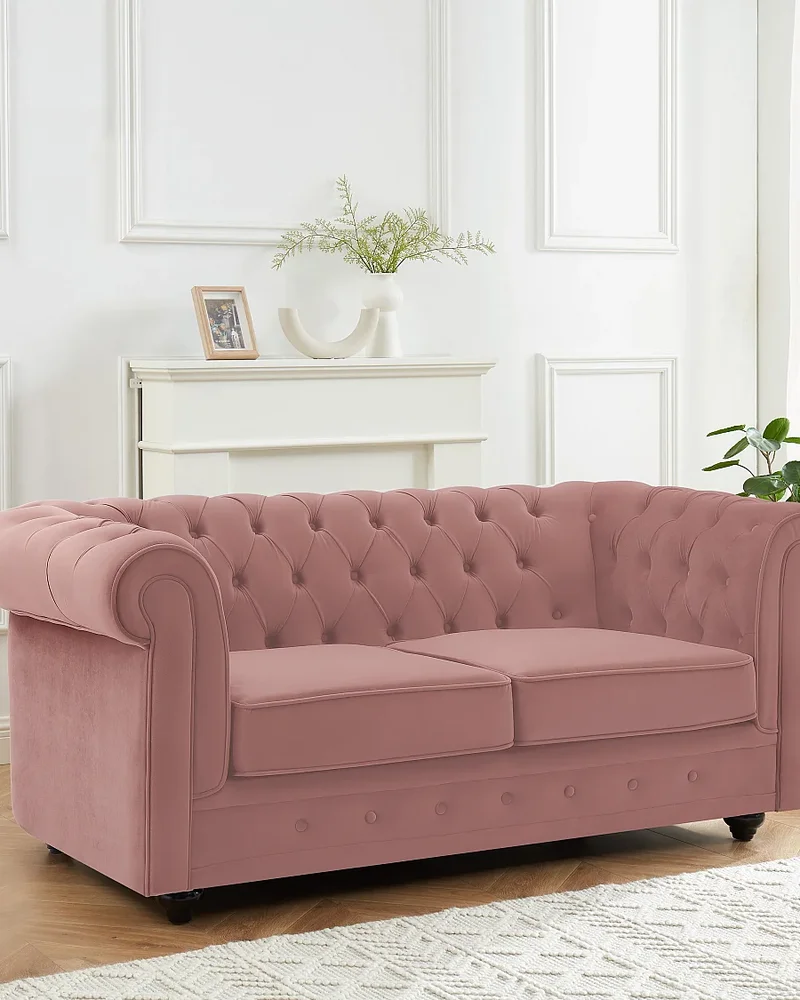 Canapé rose capitonné Vente-unique