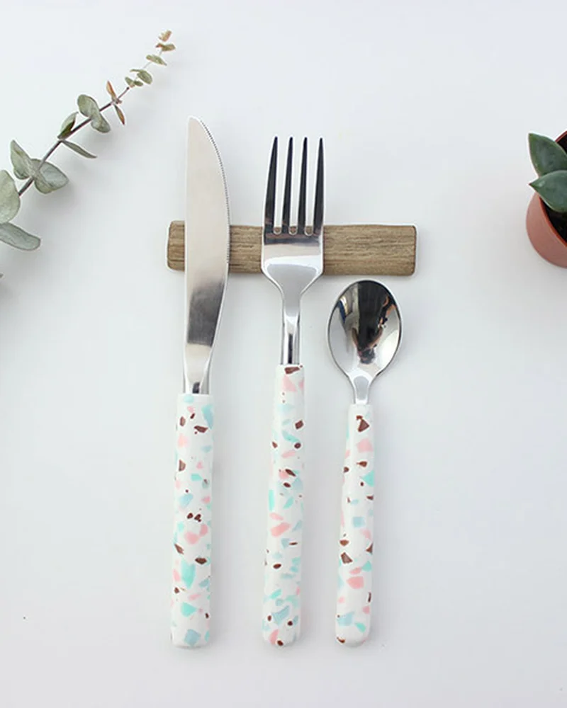 couvert metal terrazzo diy