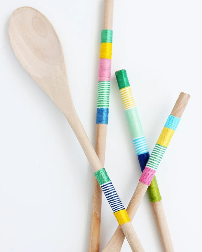 cuillere diy fil colore