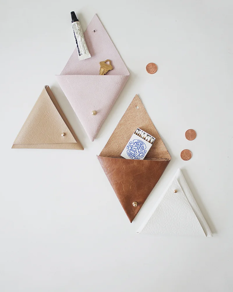 porte monnaie diy cuir triangle