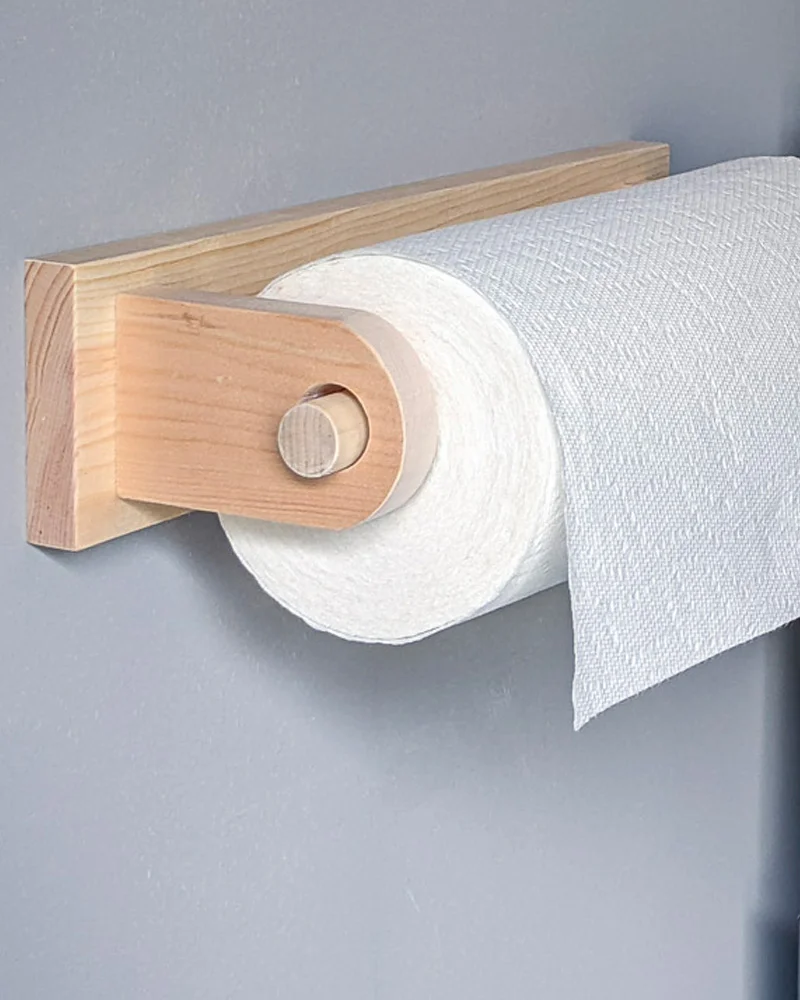 porte rouleau essuie tout a suspendre diy bois mural