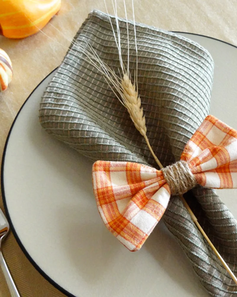 rond de serviette tissu noeud papillon diy