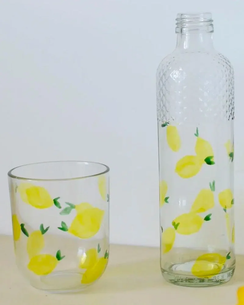 verre citron diy peinture
